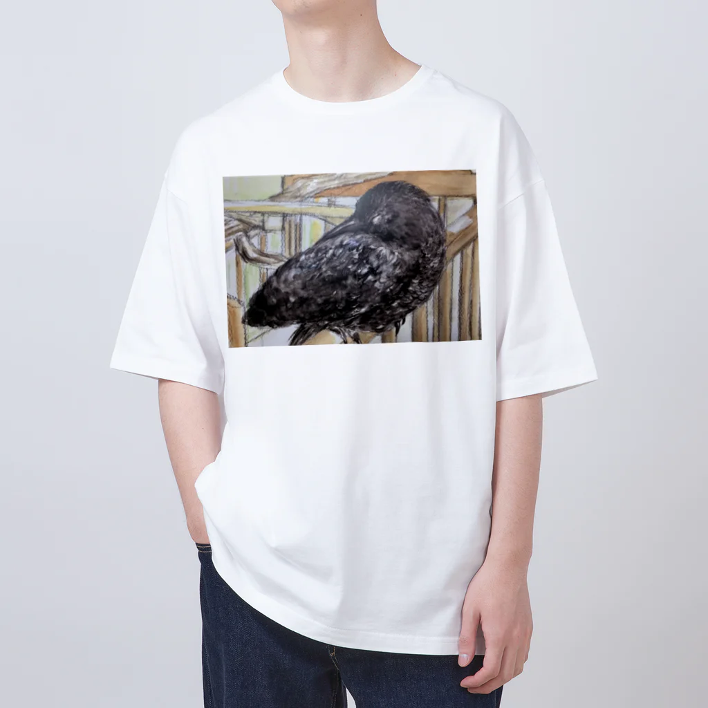 パート主婦しずかのオリジナルイラストグッズのカラスのハッピー Oversized T-Shirt