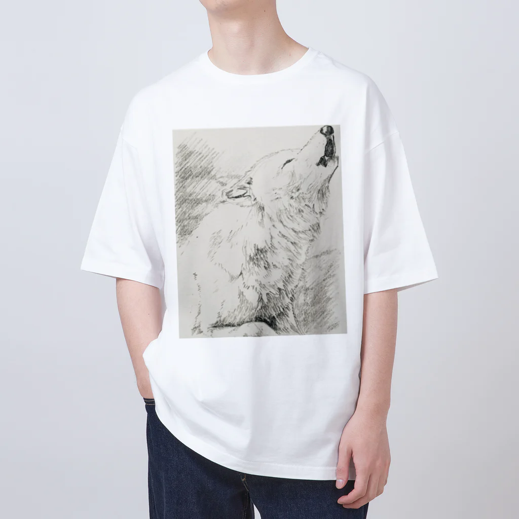 うめみやの冬眠部屋の狼の遠吠え Oversized T-Shirt