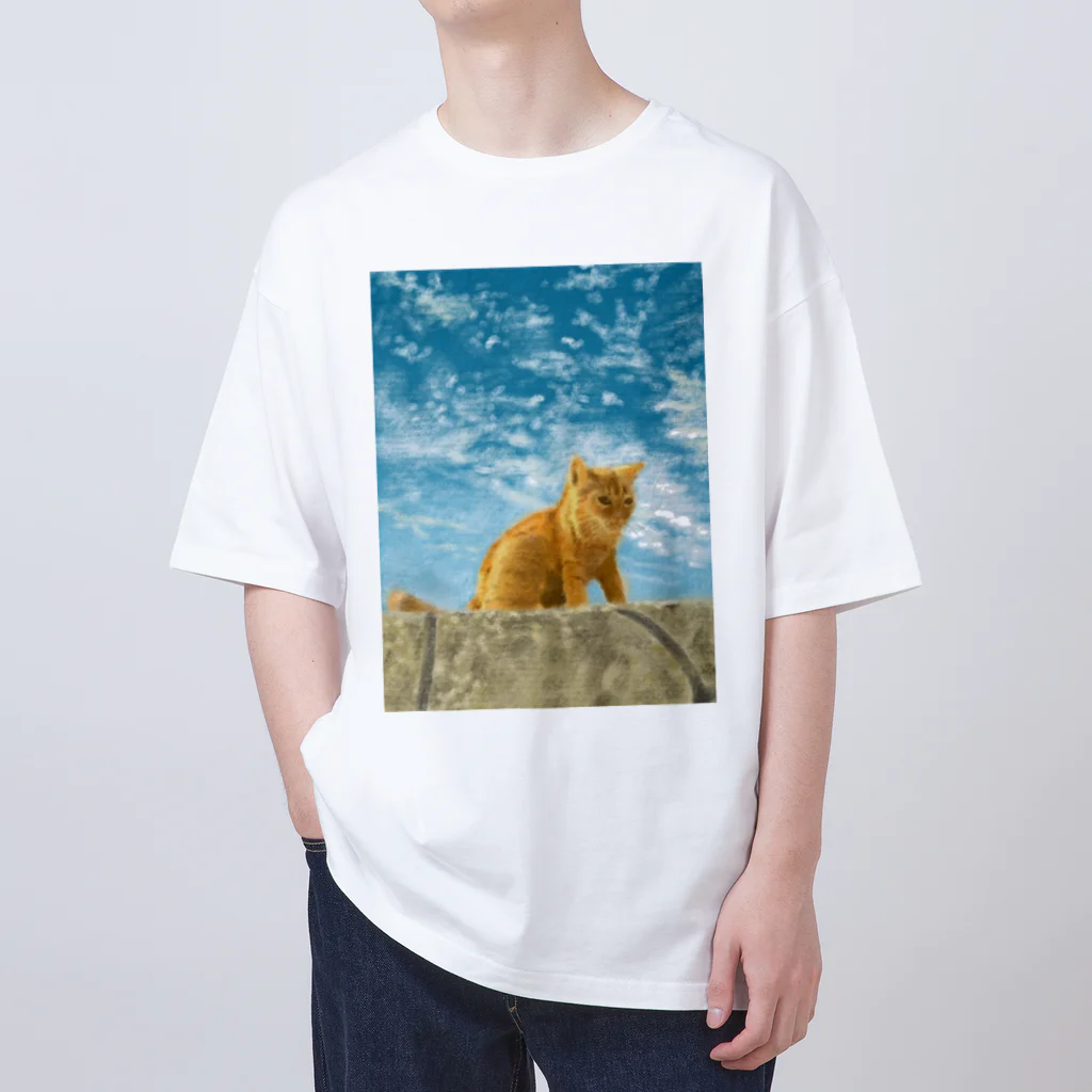 りんごの海岸の猫 Oversized T-Shirt