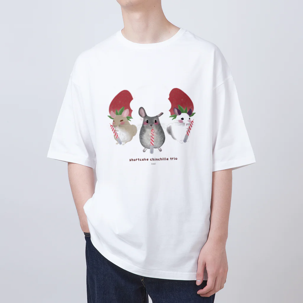 teruteQ chinchilla illustrator suzuri店のshortcake chinchilla trio オーバーサイズTシャツ