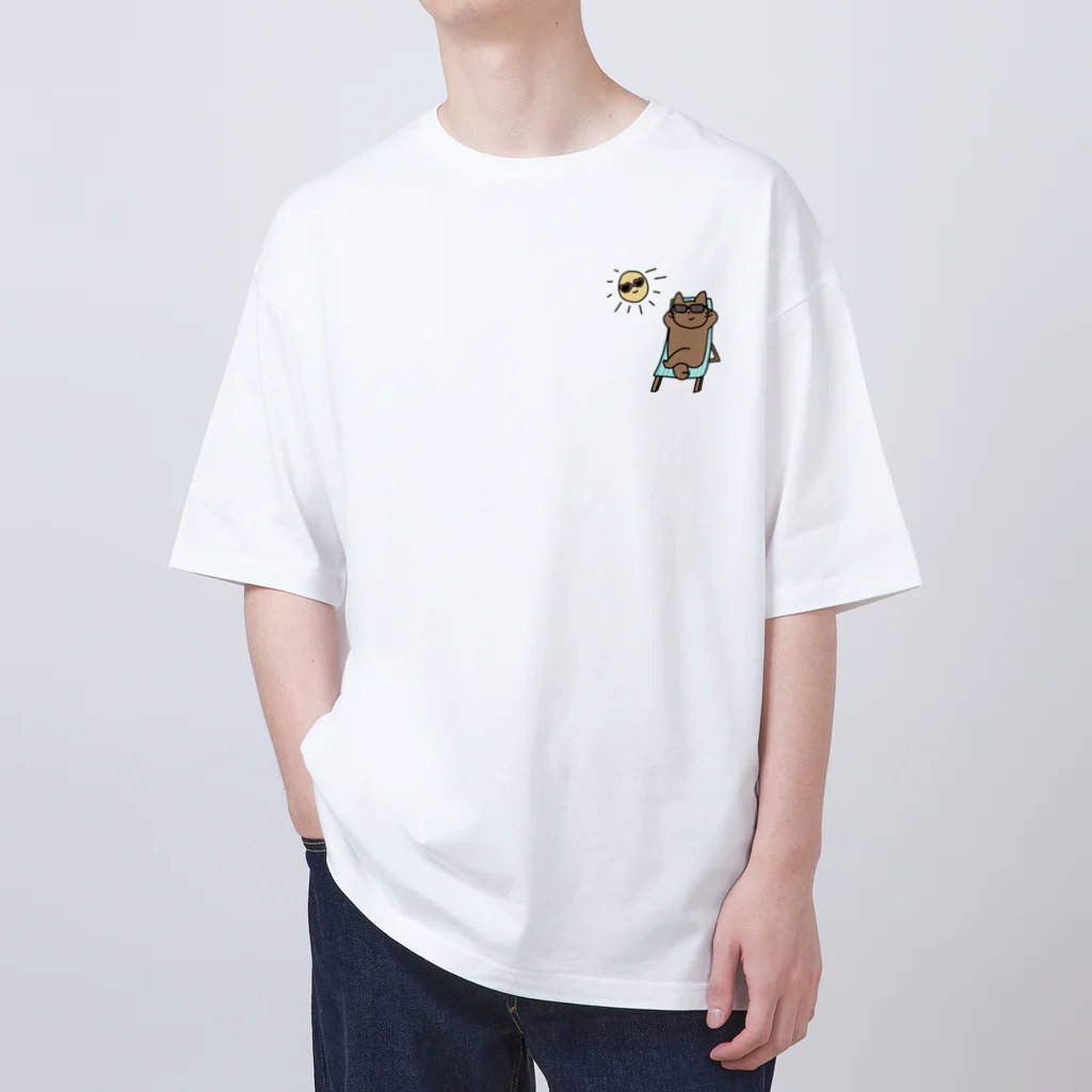 天秤座の太陽と仲良し☀️こんがりねこ Oversized T-Shirt