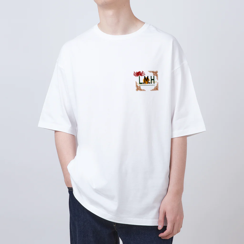 リコリス・曼珠沙華・ヒガンバナのL.M.H Clubロゴ合わせ Oversized T-Shirt