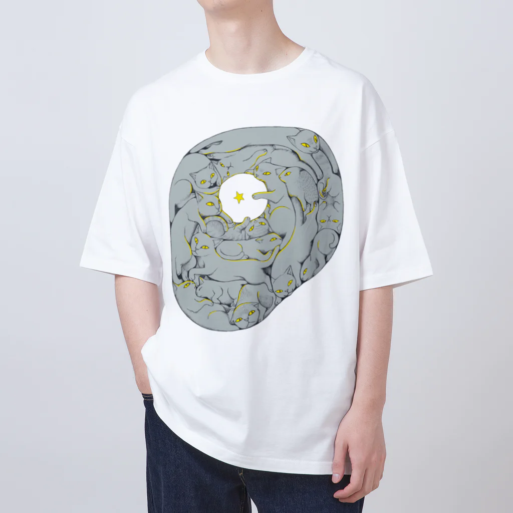 松山円香（マツン）の星と猫(淡) オーバーサイズTシャツ