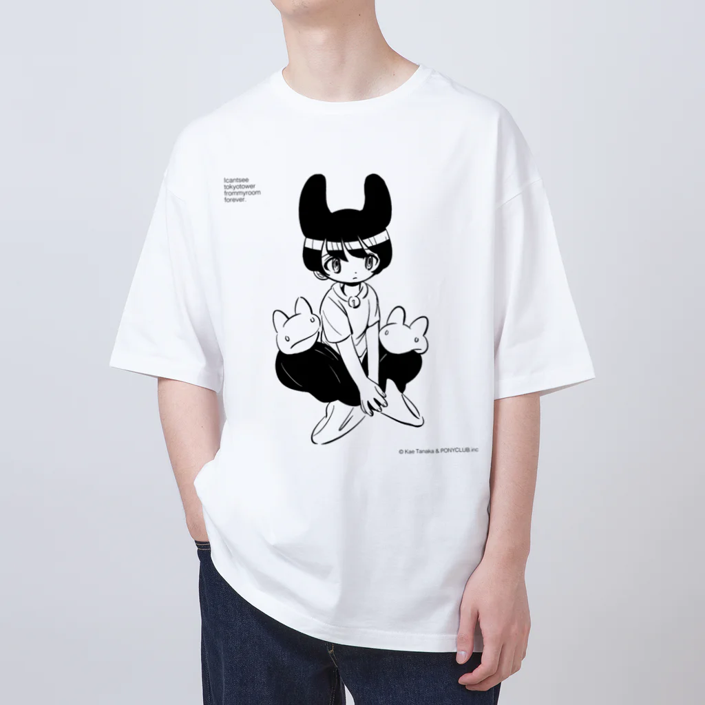 PONYCLUB.incの田中かえさんのTシャツ（黒プリント） Oversized T-Shirt