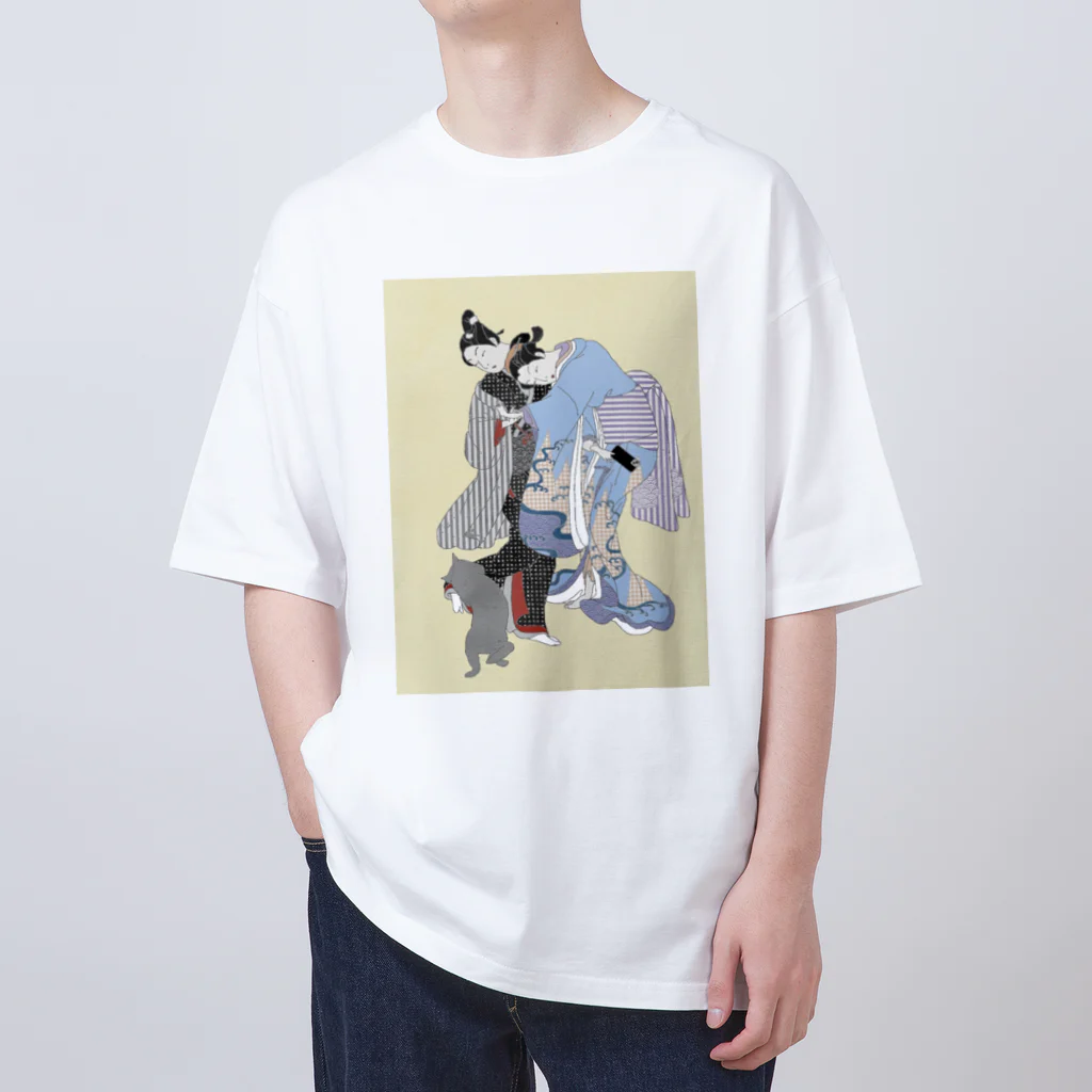 keeeeeep smilingの参戦する猫 （ LINEをめぐる戦い） Oversized T-Shirt