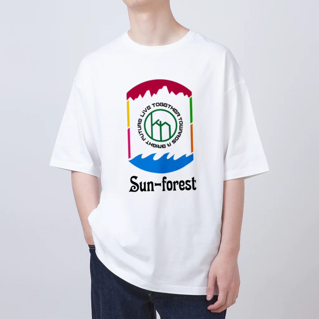 label greenの虹色sun-forest オーバーサイズTシャツ