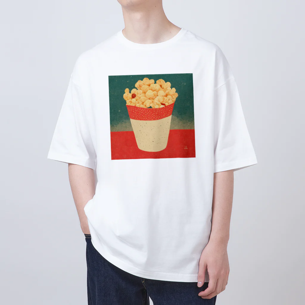 spring_treeのレトロなポップコーンイラスト Oversized T-Shirt