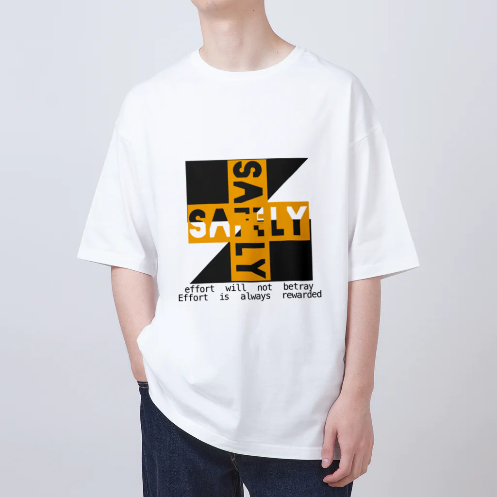 Safelyのsafely 十字ver.2  White  オーバーサイズTシャツ