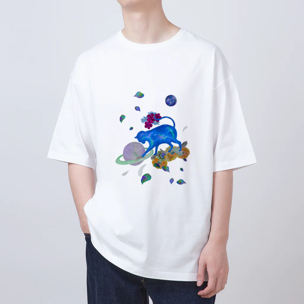 char pottery の宇宙ねこ Oversized T-Shirt