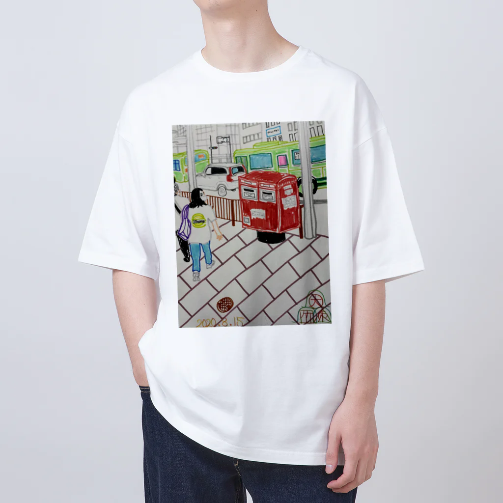 エド・ワード【江戸鉾の愛殿原】。の赤ポスト📮四条河原町 Oversized T-Shirt