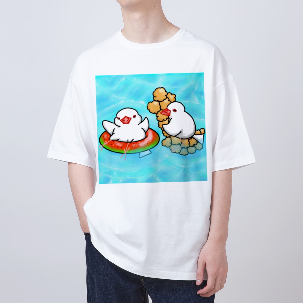 Lily bird（リリーバード）のぷかぷか水遊び文鳥ず Oversized T-Shirt