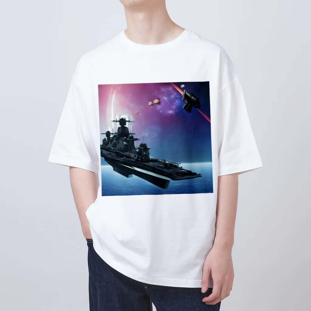 星空愛好会「ドリームペガサス」の宇宙戦艦ネオパークス オーバーサイズTシャツ