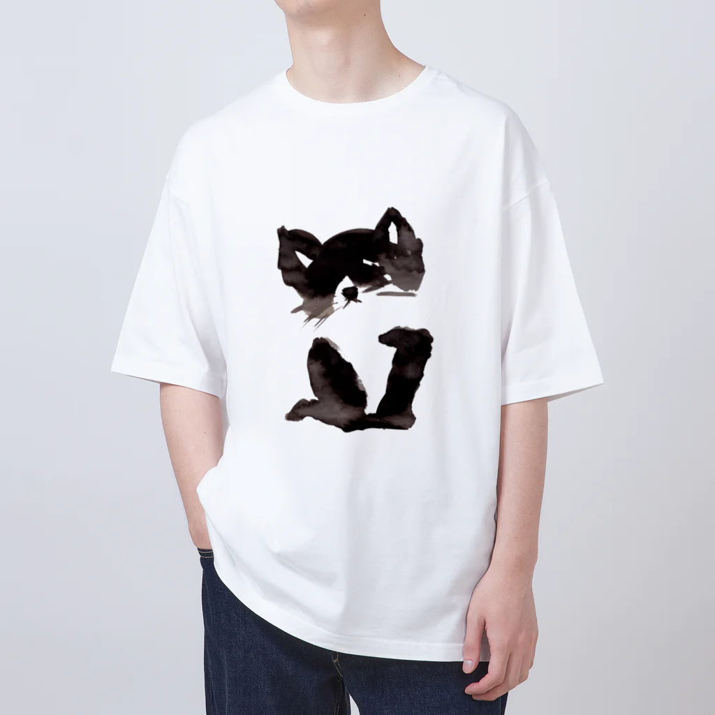 tomorebiの墨猫その2 Oversized T-Shirt