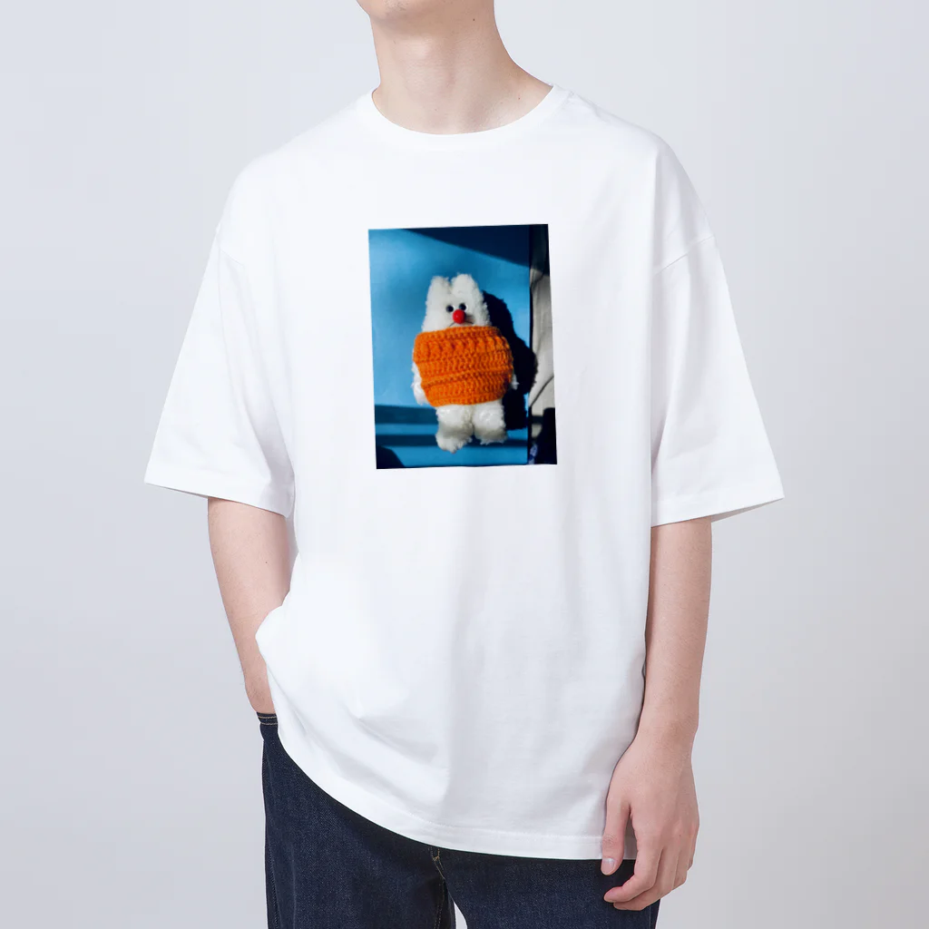 HARUNA AOKIのしゃぼんぼん・朝焼けのオレンジニット Oversized T-Shirt