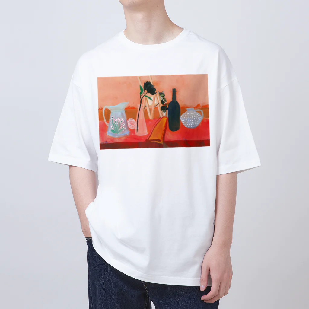 Yuhki | おばけのゆうき 公式オンラインショップ　【ちぎり絵・貼り絵のTシャツ・パーカー・スマホケース・バッグ・日用品・雑貨・文具・ドッグTシャツなど販売中】の猫が描く油絵 Oversized T-Shirt