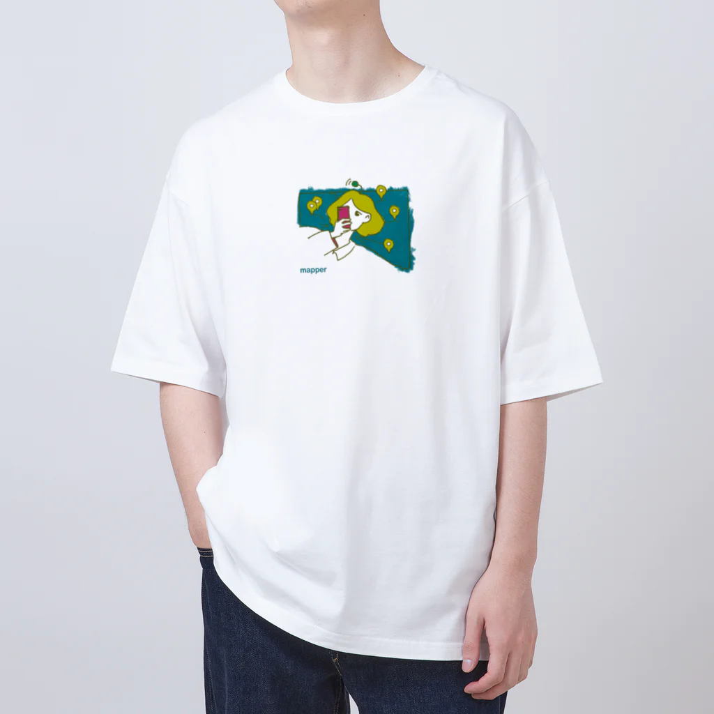 まゆげ倶楽部のmapper girl (Blue) Oversized T-Shirt