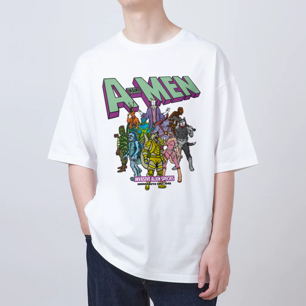 原ハブ屋【SUZURI店】のAMAMIMEN 外来種（T-GO） Oversized T-Shirt