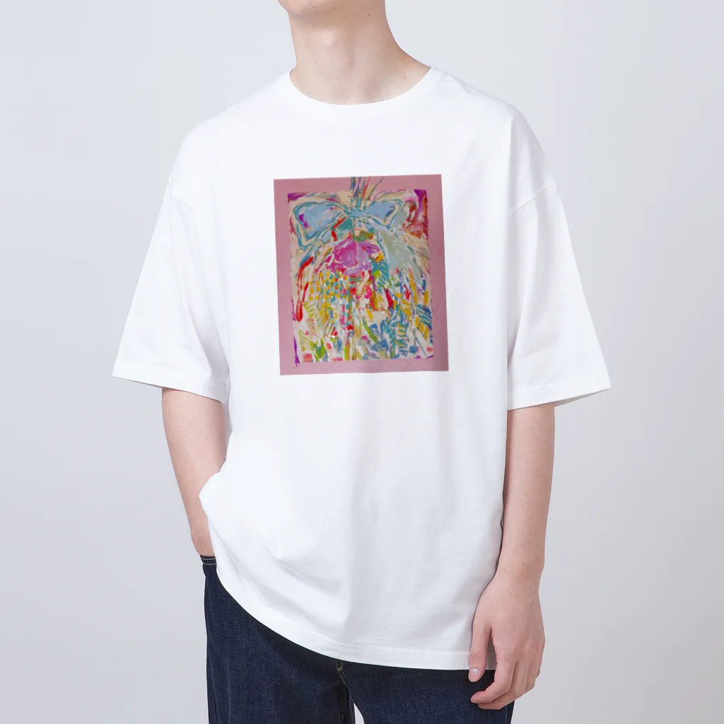 piece.of.flowerのリボンとお花 Oversized T-Shirt