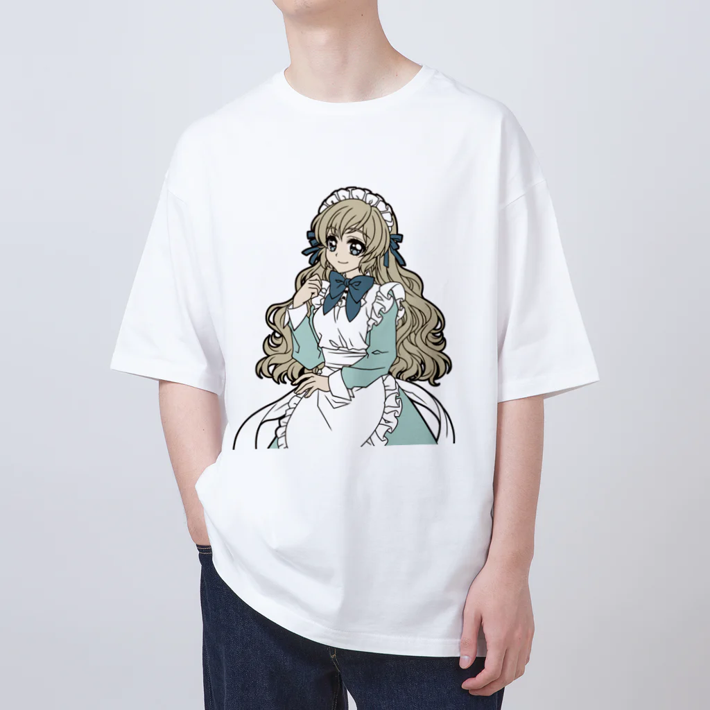 オペラの可愛いメイドさん（水色） オーバーサイズTシャツ