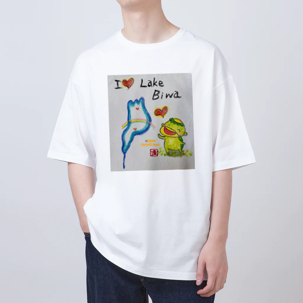 KIYOKA88WONDERLANDのアイラブ琵琶湖カッパくん Oversized T-Shirt