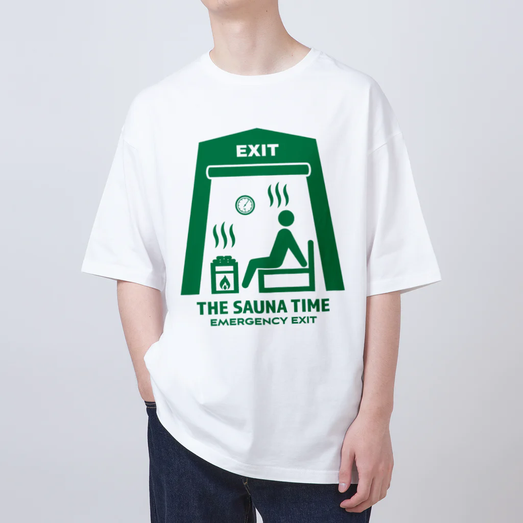 スタンダードTシャツ800円引き！4月29日(月)23時59分まで！！★kg_shopのTHE SAUNA TIME【非常口パロディ】 オーバーサイズTシャツ