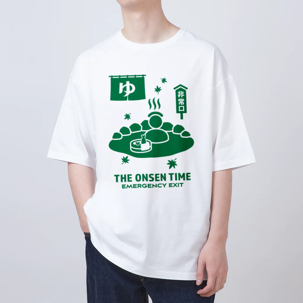 kg_shopのTHE ONSEN TIME【非常口パロディ】 オーバーサイズTシャツ