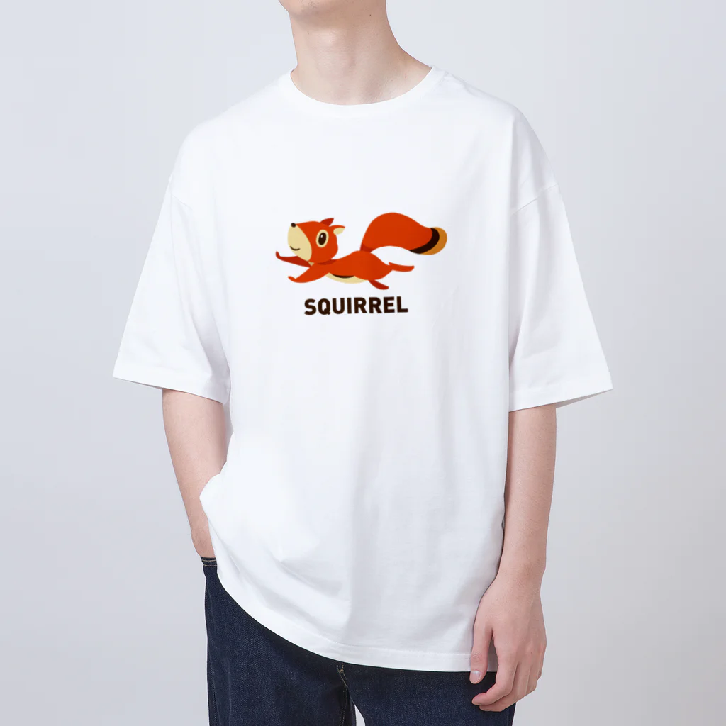 SUNDAYS GRAPHICSの走るリス (茶色ロゴ) オーバーサイズTシャツ