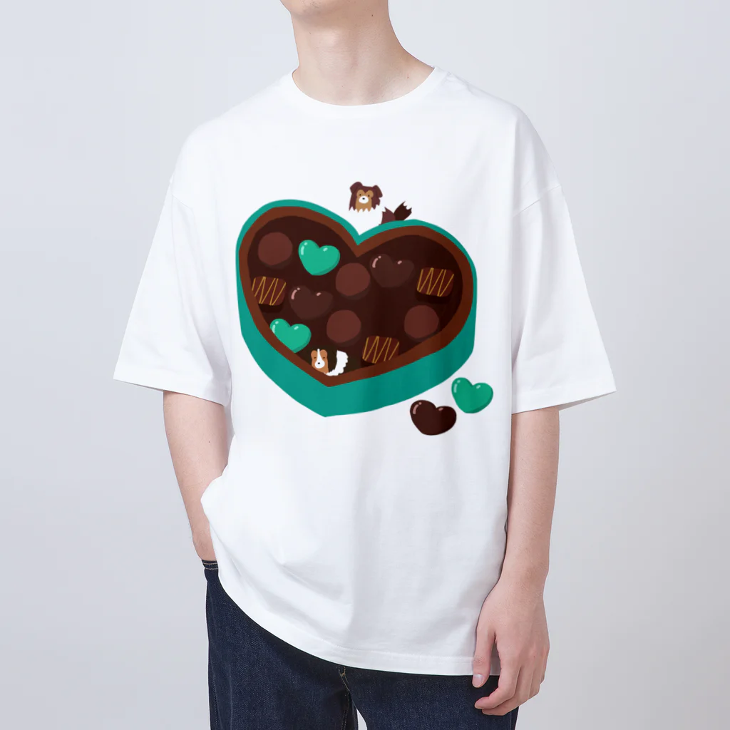 Kotetsu diary(SUZURI店)のシェルティ×チョコ(ミントカラー) Oversized T-Shirt