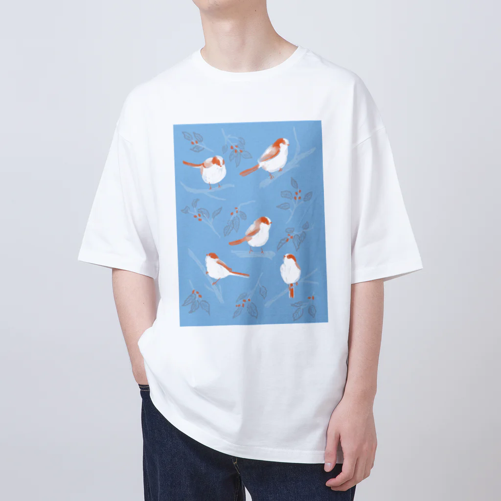 illustrator/ioriの野鳥観察_エナガ オーバーサイズTシャツ