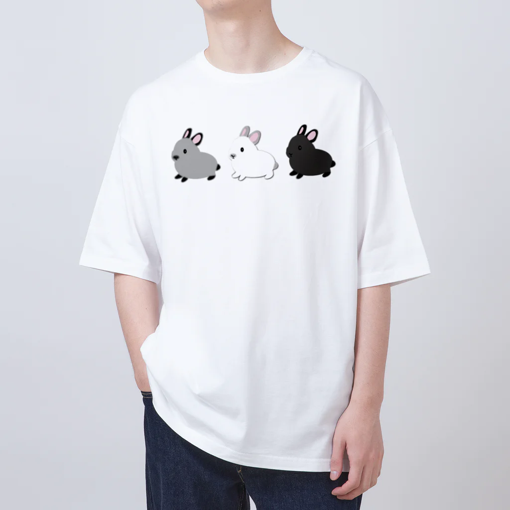 whiterabbit2010のうさぎ三姉妹 オーバーサイズTシャツ