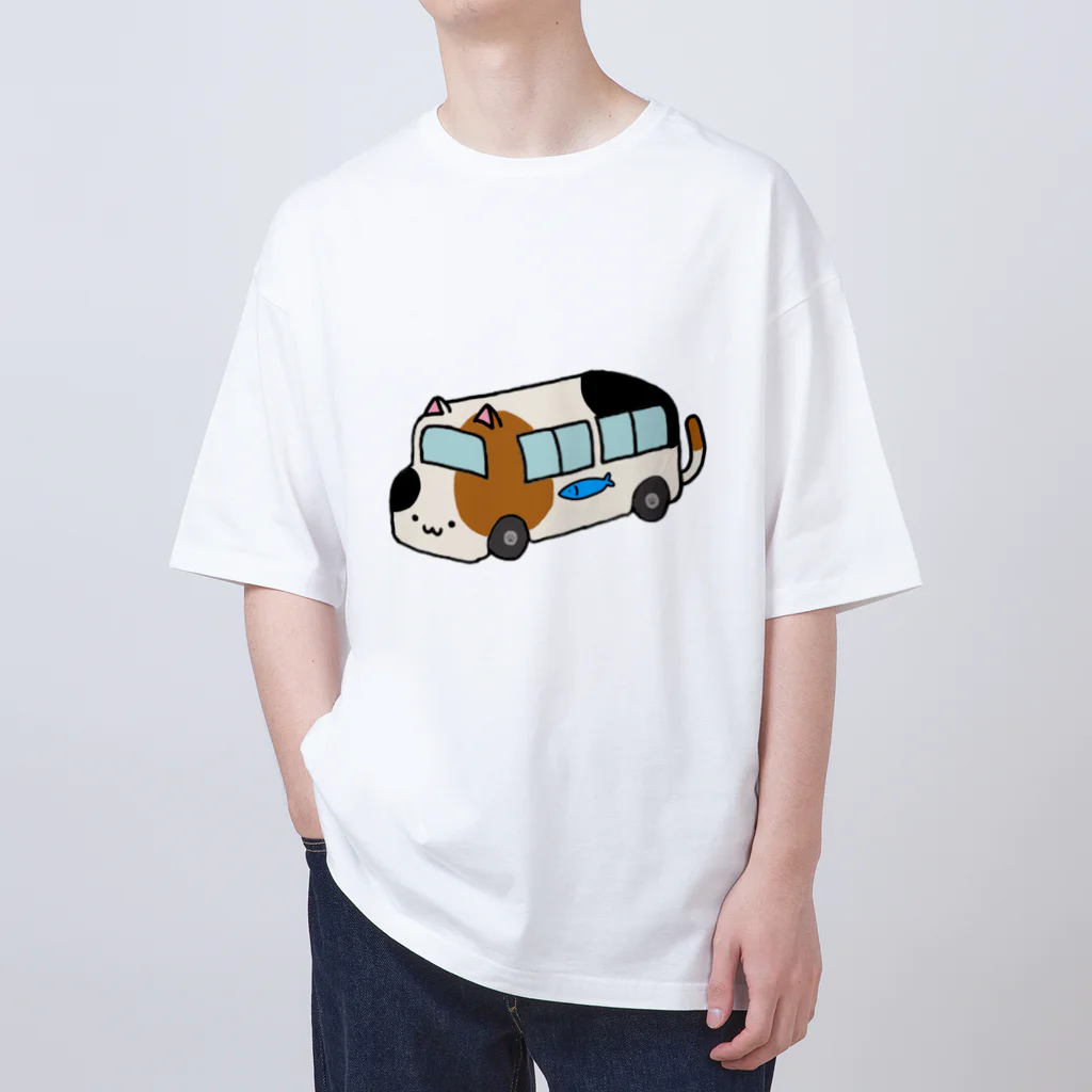 いぬのはなこ小屋のにゃんこ幼稚園(みけ) Oversized T-Shirt