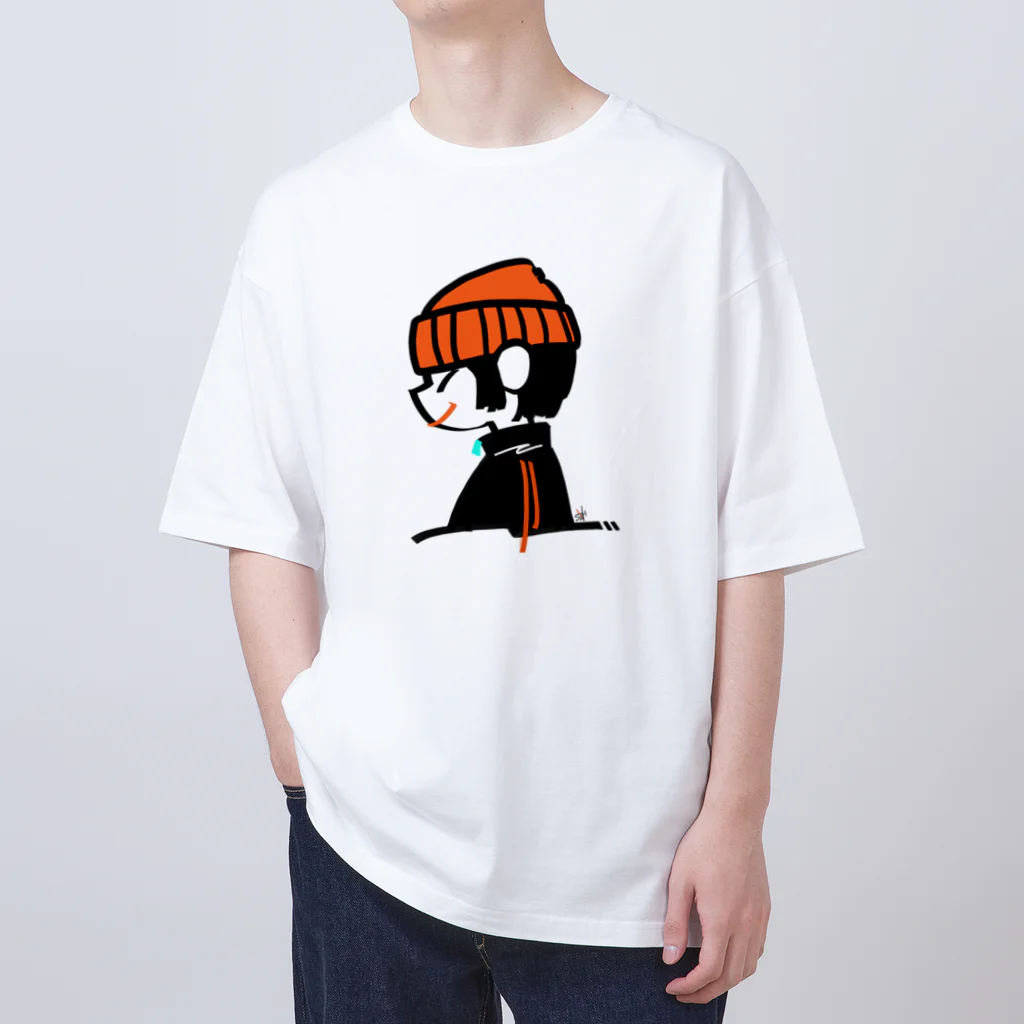 szHzs 'のツリ目さん/オレンジニット帽 Oversized T-Shirt