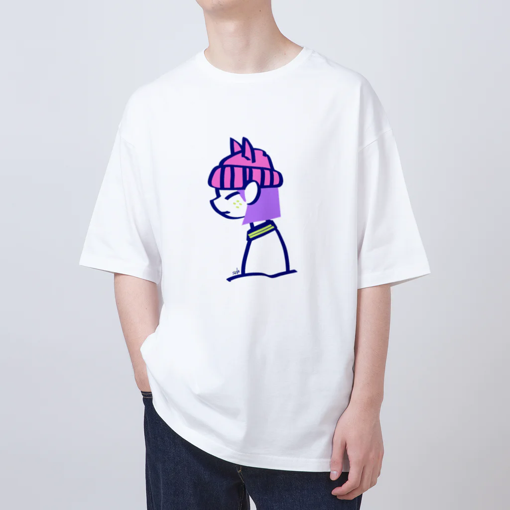 szHzs 'のネコ耳さん/ピンクニット帽 Oversized T-Shirt