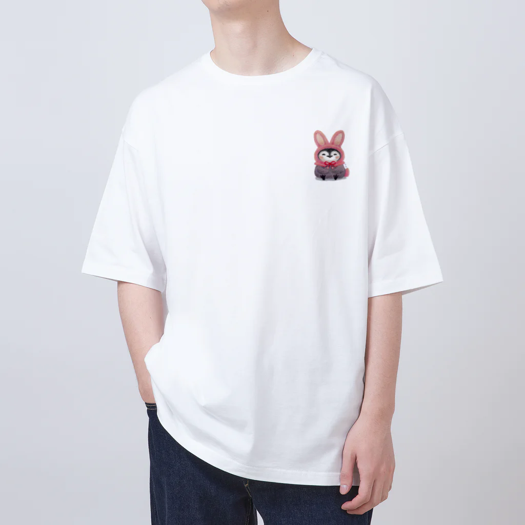 EIKA'S ANIMALS のペンギン　うさみみ Oversized T-Shirt