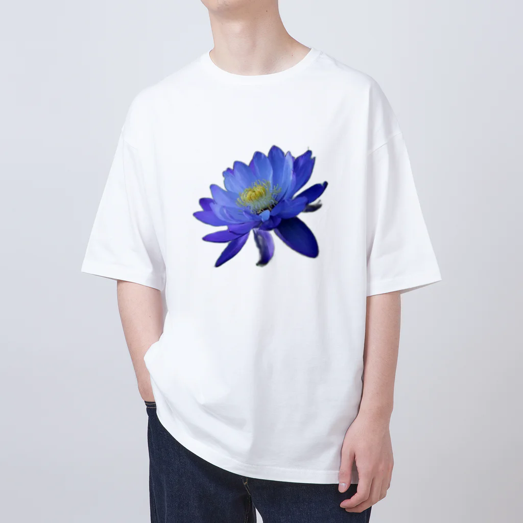 Rian🏍の青色と白色の蓮 Oversized T-Shirt