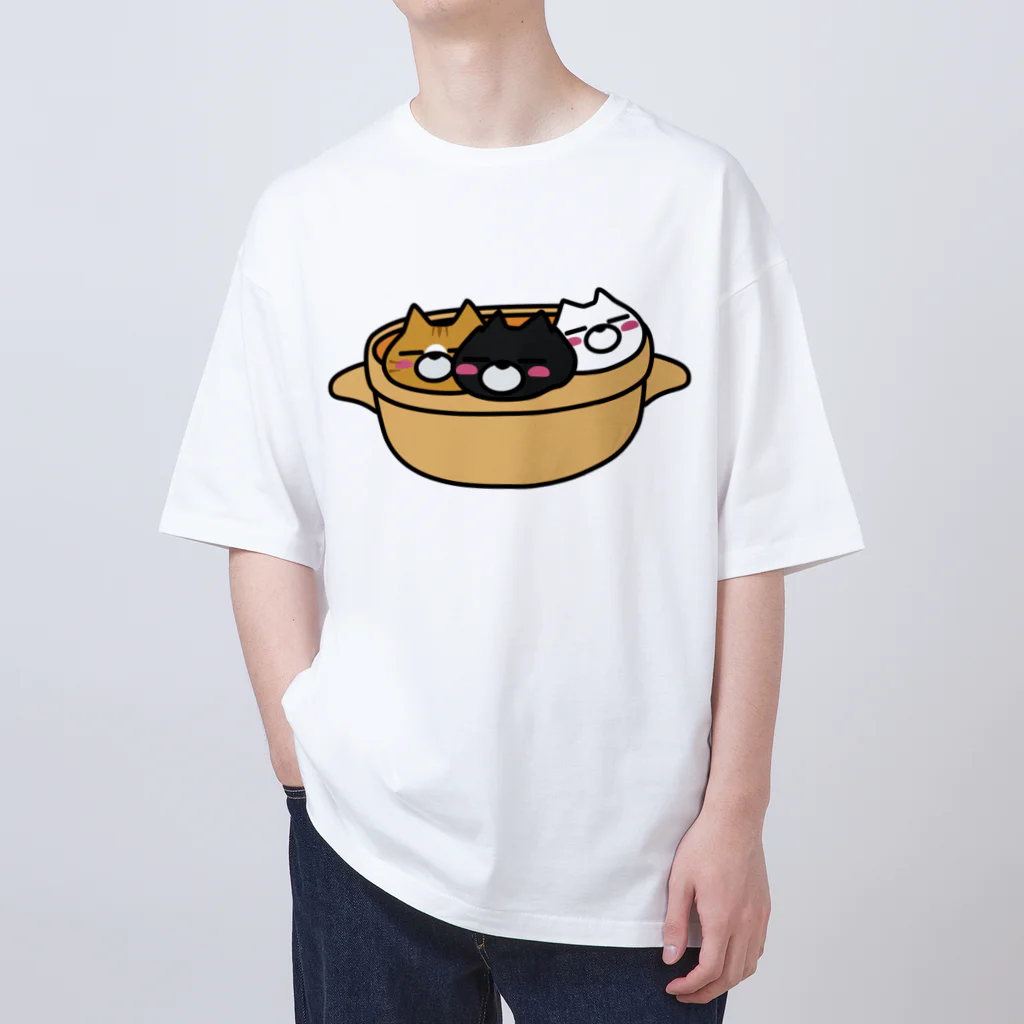 BADCAT GOODS SHOPの鍋ねこトリオ オーバーサイズTシャツ