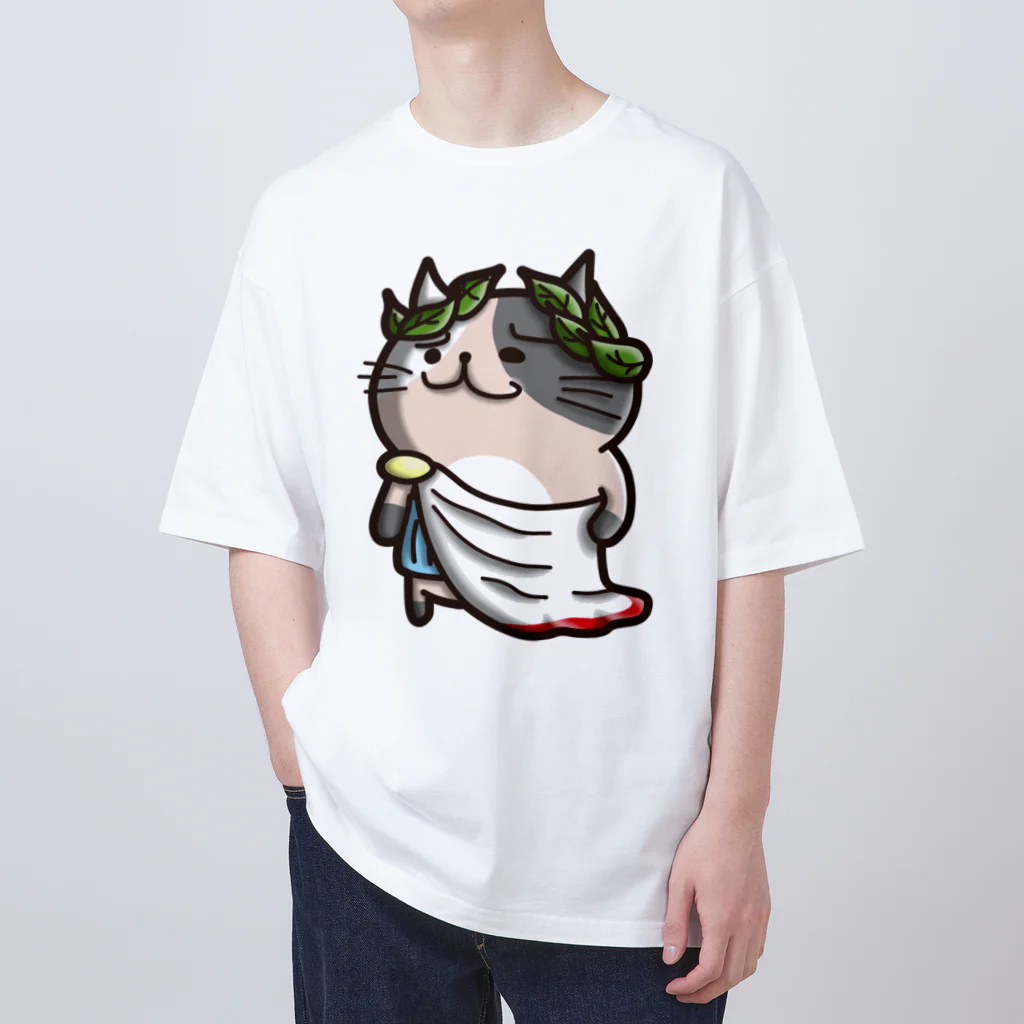 ひよこ男爵とまだむにゃんのにゃえさる (まだむにゃん) オーバーサイズTシャツ