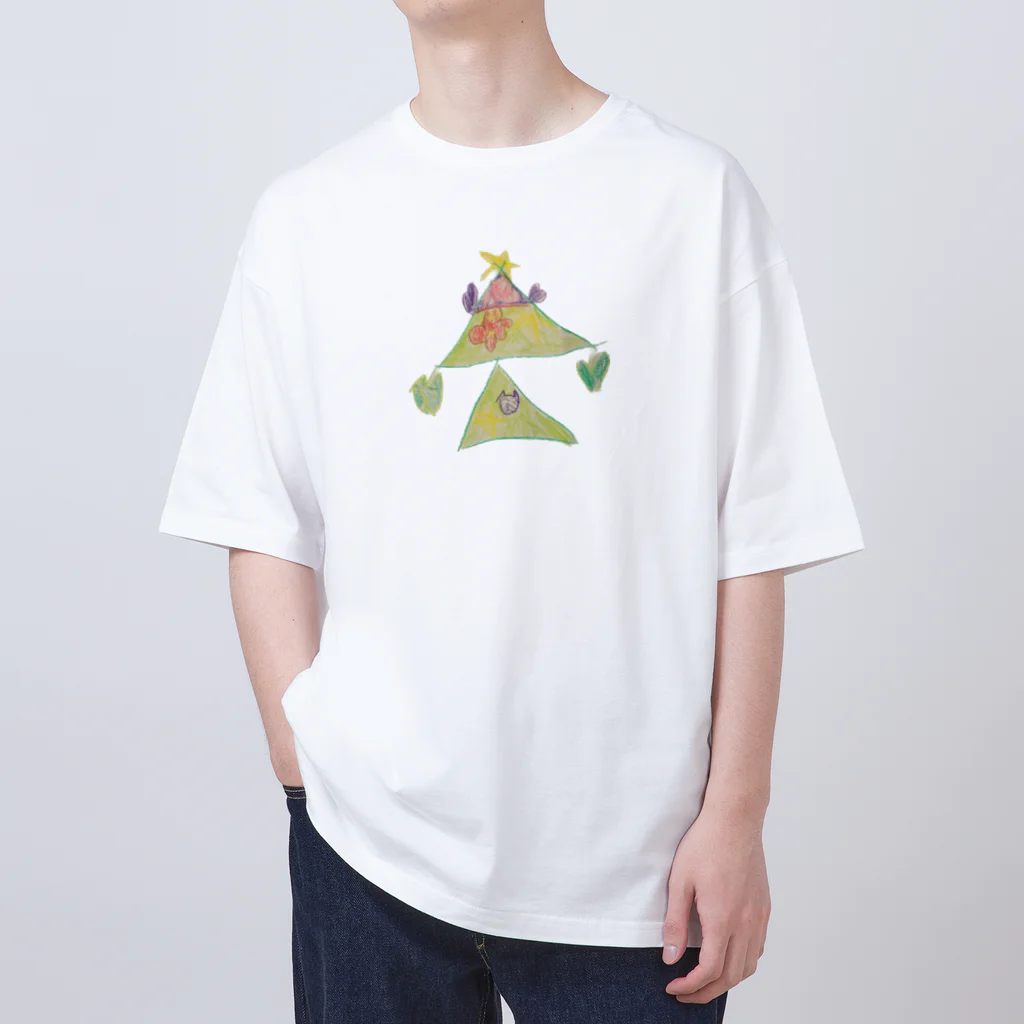 KidsArtの【子どもの絵】クリスマスツリー Oversized T-Shirt