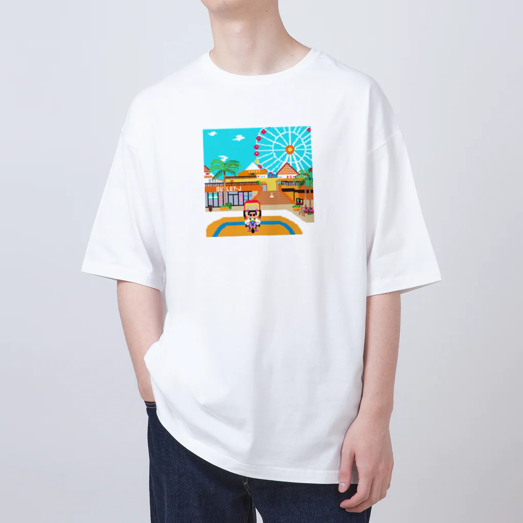 Ruru's worldの01ドット絵　ruruちゃん/三輪車でお散歩　アメリカンビレッジ編 オーバーサイズTシャツ