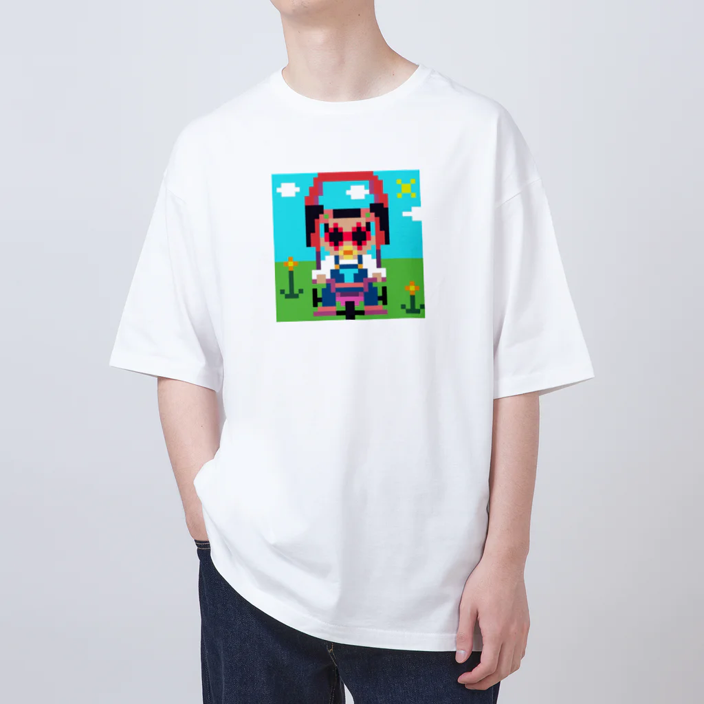 Ruru's worldの01ドット絵　ruruちゃん/三輪車でお散歩　 オーバーサイズTシャツ