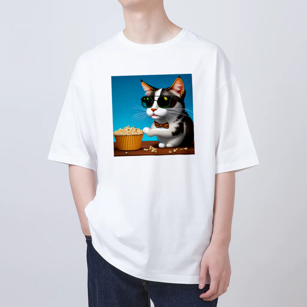 じょんすたいるのPopcorn Cat Oversized T-Shirt