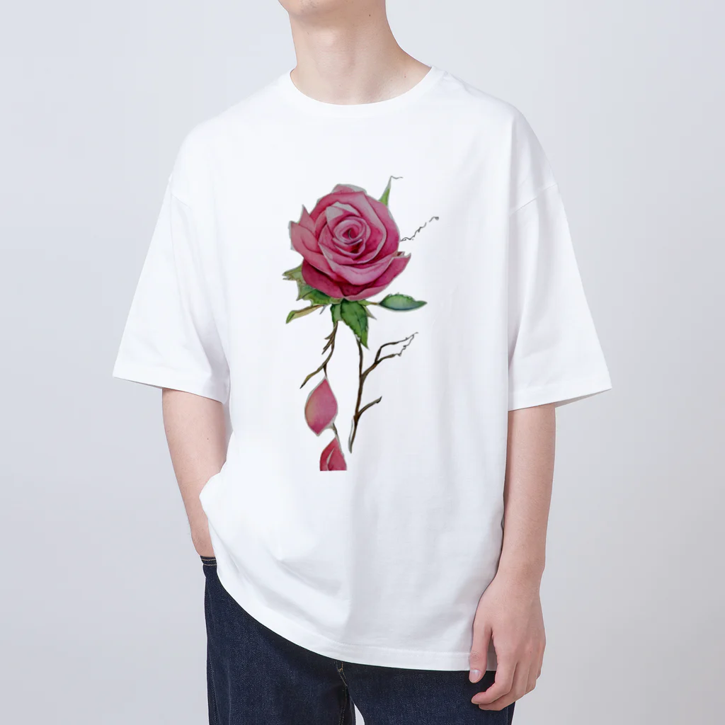 Pure loveの薔薇色の愛 オーバーサイズTシャツ