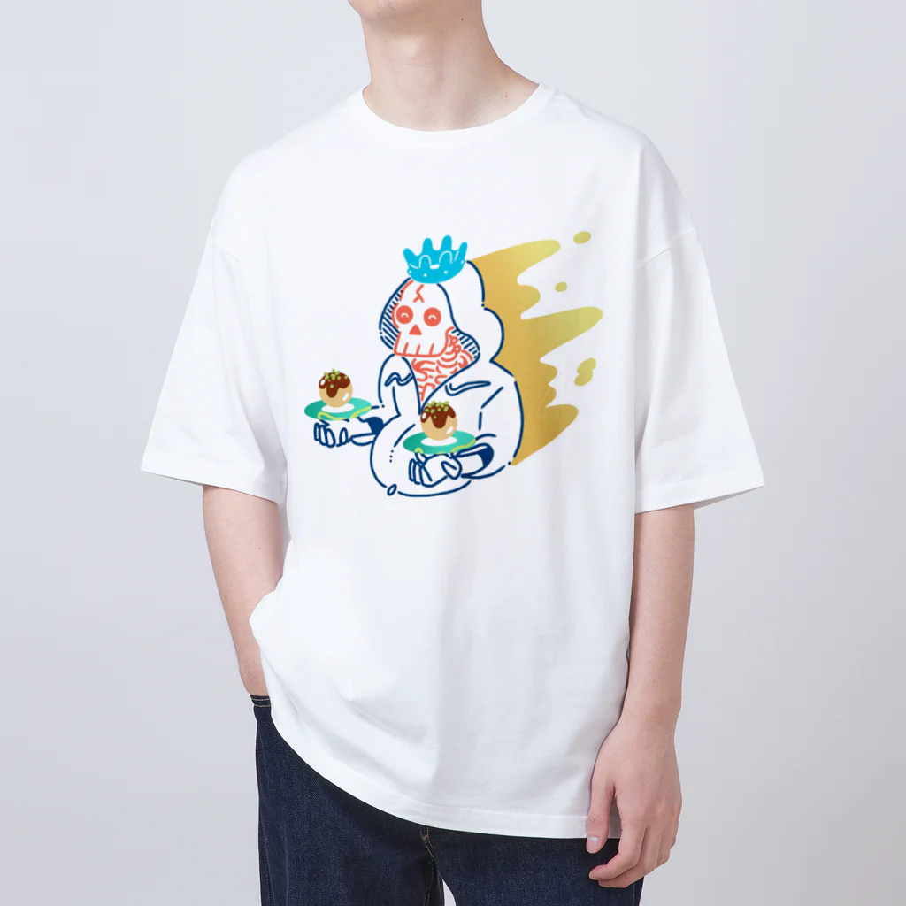 KEITA MIZUTANIのたこ焼きを運ぶドクロ Oversized T-Shirt