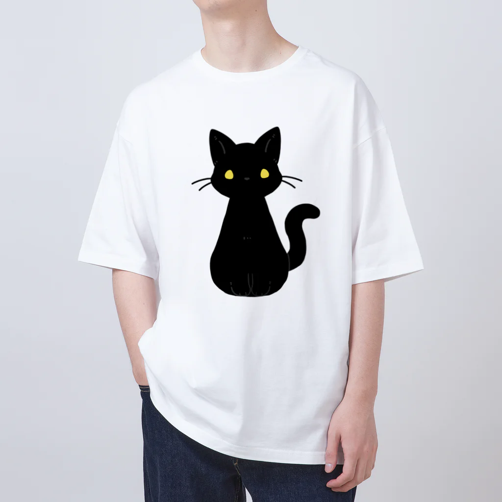 nekono0mimozaのシンプルな金眼の黒猫さん Oversized T-Shirt