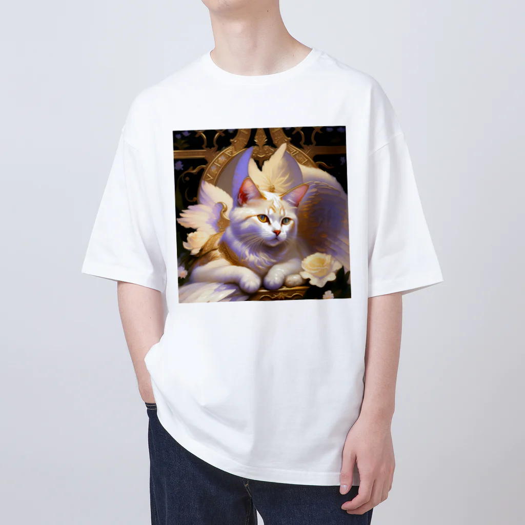 CAT_LINE_STOREの天国の王宮に座る猫 オーバーサイズTシャツ