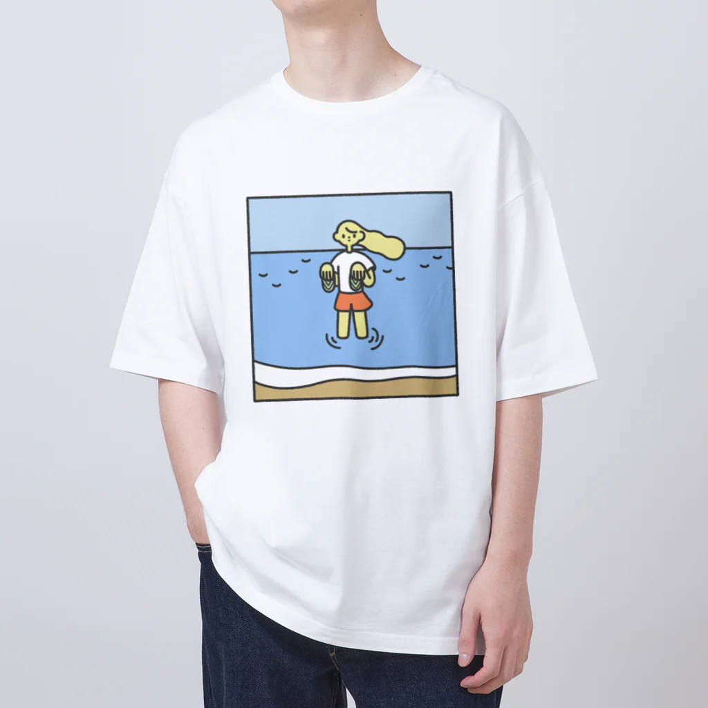 野花の𝙂𝙞𝙧𝙡 𝙞𝙣 𝙩𝙝𝙚 𝙎𝙚𝙖 オーバーサイズTシャツ