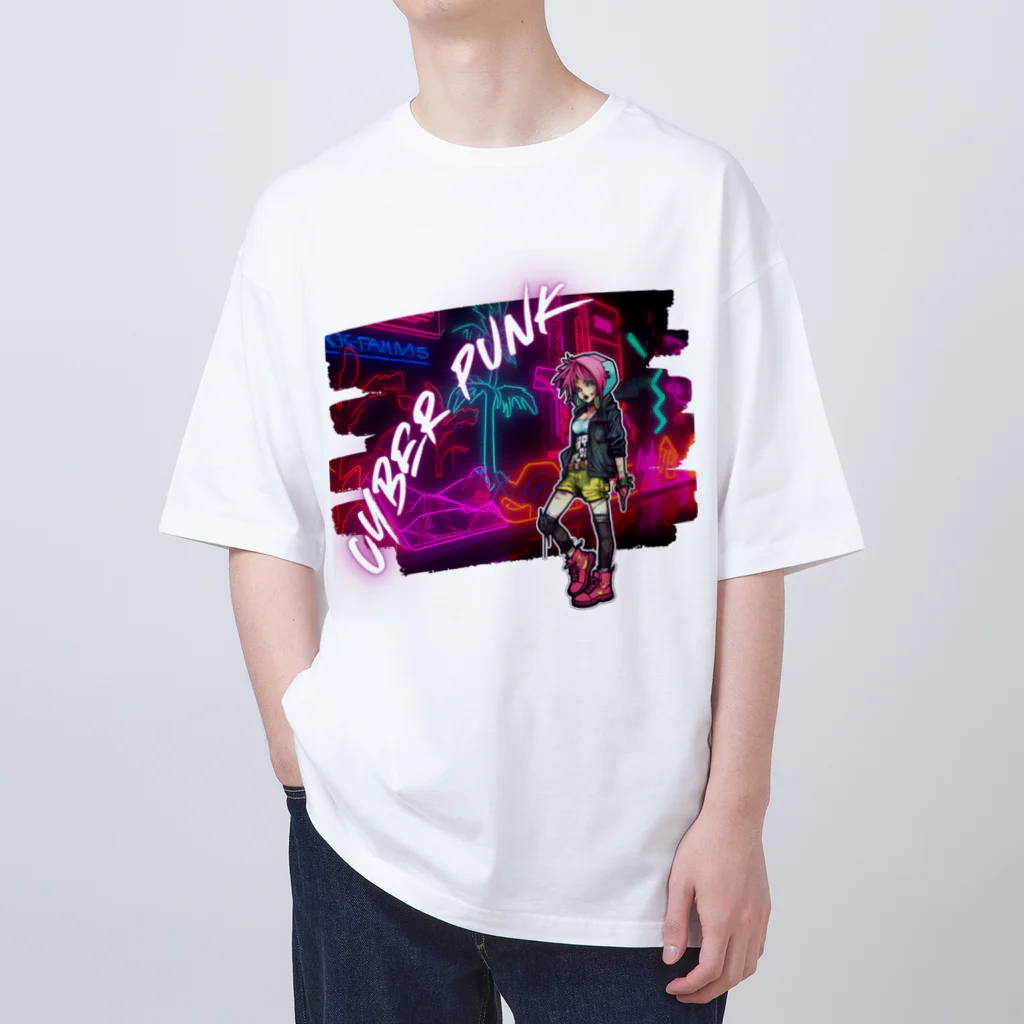 Vibrant Novaのsyber punk girl オーバーサイズTシャツ