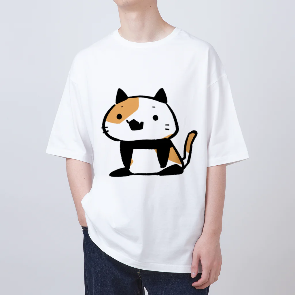 うさやのパンダ風味の三毛猫 Oversized T-Shirt