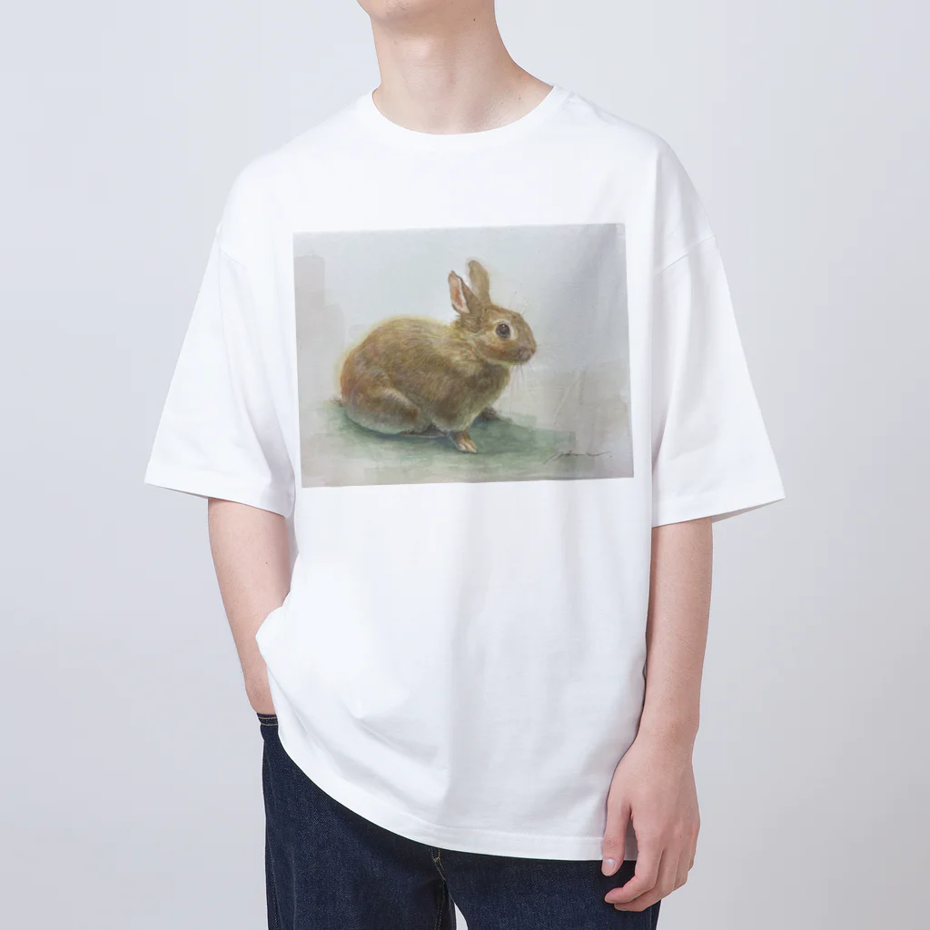 たかはしの絵のもののうさぎのうめちゃん Oversized T-Shirt