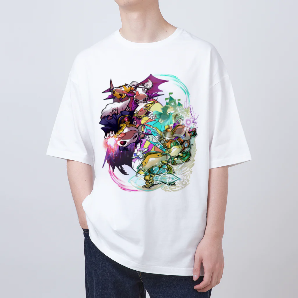 はちゅまみれSHOPのはちゅファンタジーRPG 集合ver. オーバーサイズTシャツ